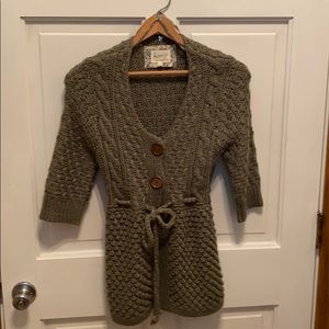 Wool hand knit long sweater